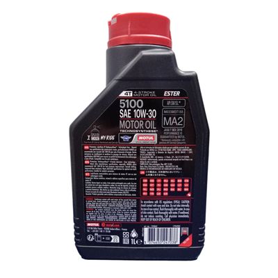 Óleo Lubrificante do Motor Motul 5100 10W30 4 Tempos 1L