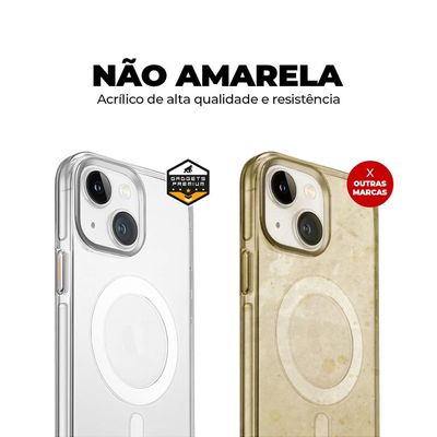 Capa para iPhone 15 - MagSafe Crystal Armor - NÃO AMARELA - Gshield