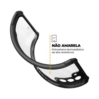 Kit Capa Dual Shock X e Pelicula Dual Glass Preta para Samsung Galaxy S23 Plus - Gshield