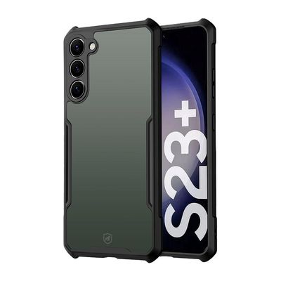 Kit Capa Dual Shock X e Pelicula Dual Glass Preta para Samsung Galaxy S23 Plus - Gshield