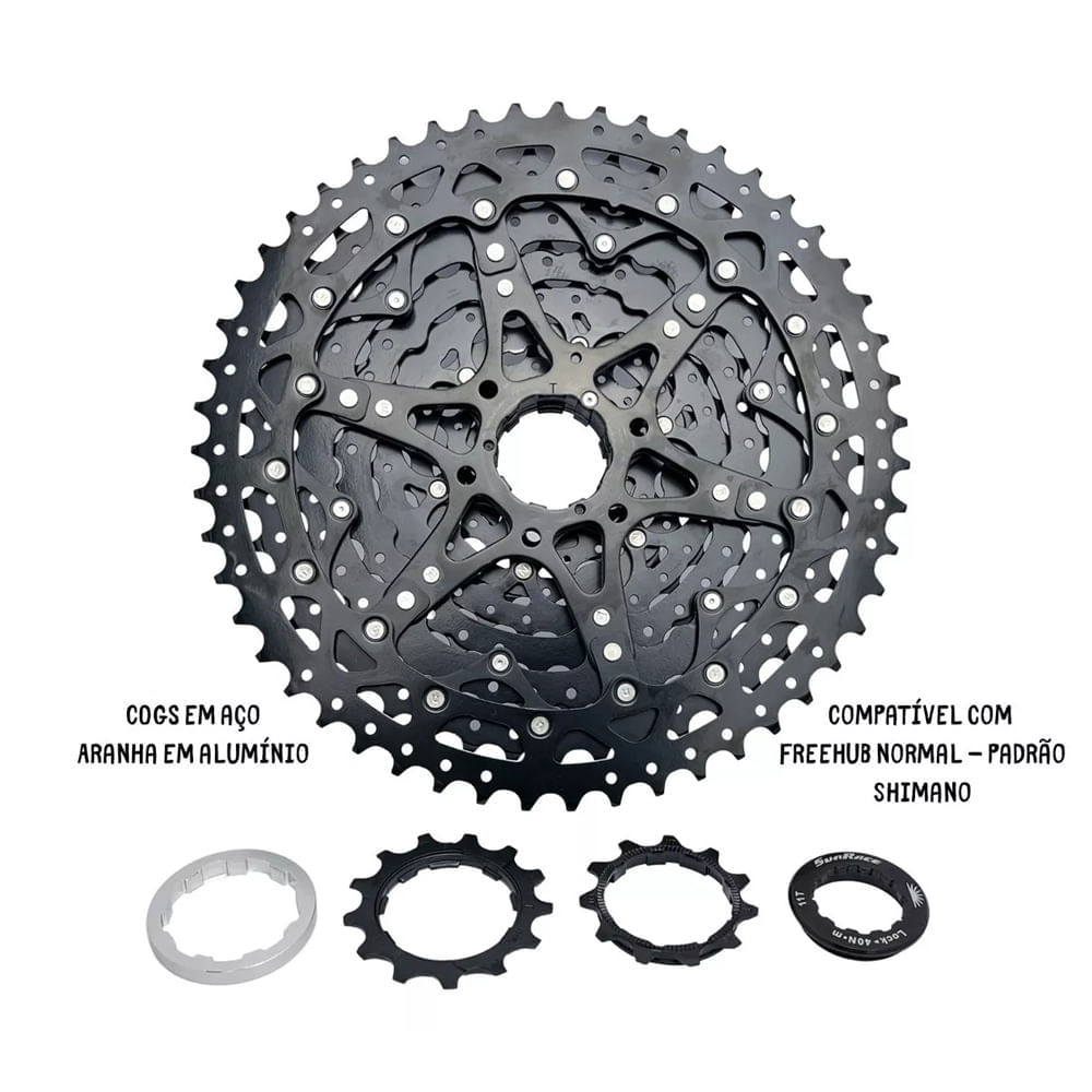Cassete SunRace 10v MS2 11/51D Preto