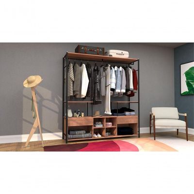 Guarda Roupa Casal Industrial Preto/Demolição Tama