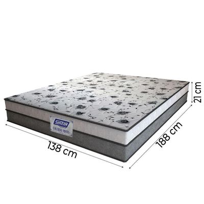Cama Box Baú Casal Colchão Espuma D33 Fort 138x188x62cm Cinza / Branco Gazin