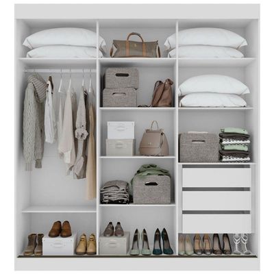 Guarda-roupa Casal Saion Plus 3 Portas Moveis Lopas Branco