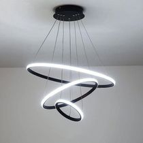 Lustre Pendente Luminaria 3 Arcos Aneis Luxo Perfil Infinito 48w Rustico