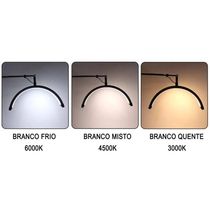 Luminaria Estetica Meia Lua Arco 3 Tons Led Suporte Celular Mesa Salao De Beleza Spa Limpeza De Pele