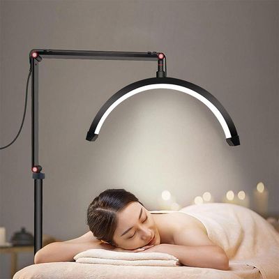 Luminaria Estetica Meia Lua Arco 3 Tons Led Suporte Celular Mesa Salao De Beleza Spa Limpeza De Pele
