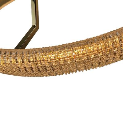 Lustre 3 Em 1 Anel Cristal Arco Led Luminaria Pendente Infinito Perfil Sala De Jantar Quarto