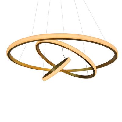 Lustre Pendente Led 3 Em 1 Luminaria Aneis Perfil Infinito Arco Ajustavel Regulavel Ambiente