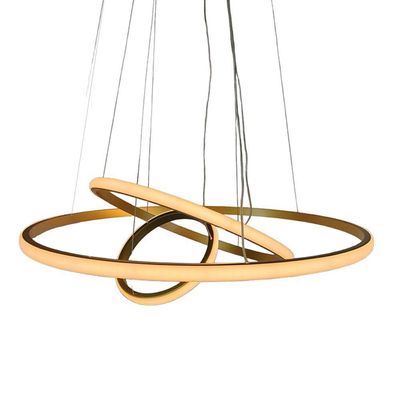 Lustre Pendente Led 3 Em 1 Luminaria Aneis Perfil Infinito Arco Ajustavel Regulavel Ambiente