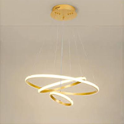 Lustre Pendente Led 3 Em 1 Luminaria Aneis Perfil Infinito Arco Ajustavel Regulavel Ambiente