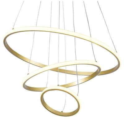 Lustre Pendente Led 3 Em 1 Luminaria Aneis Perfil Infinito Arco Ajustavel Regulavel Ambiente