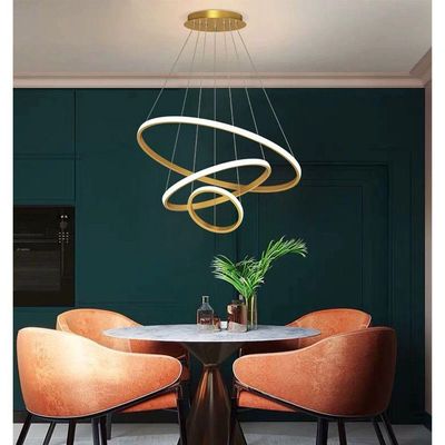 Lustre Pendente Led 3 Em 1 Luminaria Aneis Perfil Infinito Arco Ajustavel Regulavel Ambiente