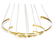 Lustre Luminaria Led 3 Aneis Arco Pendente Luxo Perfil 94w Sala De Estar Quarto Recepçao
