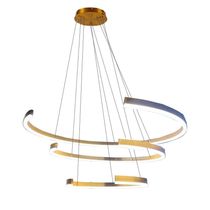 Lustre Pendente Aneis Arco Led Perfil 94w Luminaria Luxo Ambiente Sala De Estar Sala De Jantar