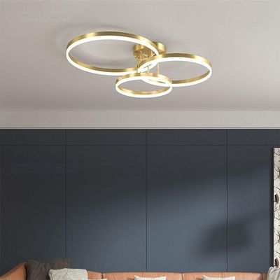Lustre Led Luminaria 3 Em 1 Arco Infinito Orbital Perfil Luxo Moderno Decorativo Sala Quarto
