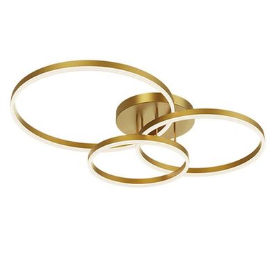 Lustre Led Luminaria 3 Em 1 Arco Infinito Orbital Perfil Luxo Moderno Decorativo Sala Quarto