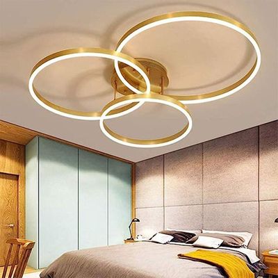 Lustre Led Luminaria 3 Em 1 Arco Infinito Orbital Perfil Luxo Moderno Decorativo Sala Quarto