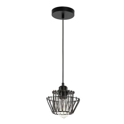Lustre Pendente Luminaria Ajustavel Rustica Moderna Metal Aramado Sala Mezanino Quarto