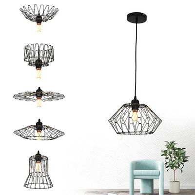 Lustre Pendente Luminaria Ajustavel Rustica Moderna Metal Aramado Sala Mezanino Quarto