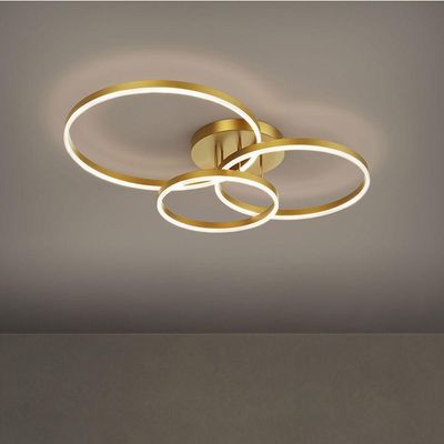 Lustre Led Luminaria 3 Em 1 Arco Infinito Orbital Perfil Luxo Moderno Decorativo Sala Quarto