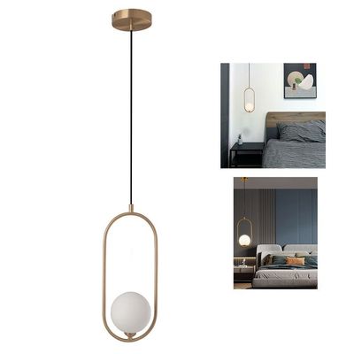 Lustre Luminaria Pendente Teto Oval Globo E27 Casa Sala Enfeite Moderna Recepçao
