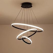 Lustre Pendente Luminaria 3 Aneis Arcos Perfil Luxo Infinito 48w Regulavel Sala Jantar Qua
