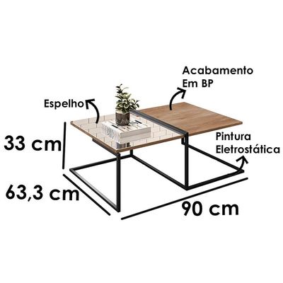 Prateleira Mesa Lateral E Centro Aurum Demoliçao Preto Dhom Demoliçao Preto