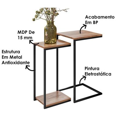 Prateleira Mesa Lateral E Centro Aurum Demoliçao Preto Dhom Demoliçao Preto