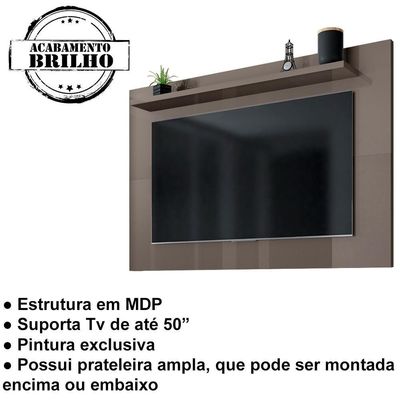 Painel Para Sala Tv 50 Polegadas 088163 Cinza Perola Dcasa Cinza Perola