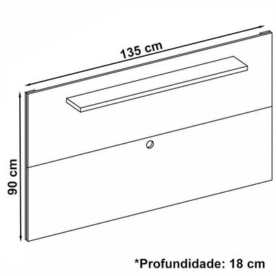 Painel Para Sala Tv 50 Polegadas 088163 Off White Dcasa Off White