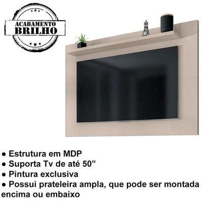 Painel Para Sala Tv 50 Polegadas 088163 Off White Dcasa Off White