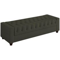 Recamier Calçadeira Bau 140 Cm Pes Mdf Parri Linho Sl 74 Peer Sl 74