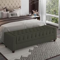 Recamier Calçadeira Bau 140 Cm Pes Mdf Parri Linho Sl 74 Peer Sl 74