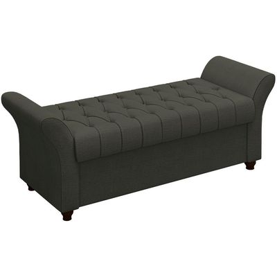 Recamier Calçadeira Bau 160 Cm Pes Mdf Ogeo Linho Sl 74 Peer Sl 74