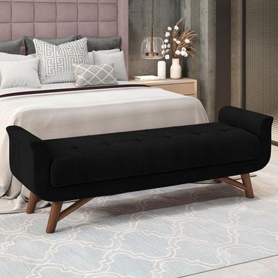 Puff Recamier 140 Cm Pes Madeira Leville Veludo Sl 944 Peer Sl 944
