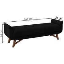 Puff Recamier 160 Cm Pes Madeira Leville Veludo Sl 944 Peer Sl 944