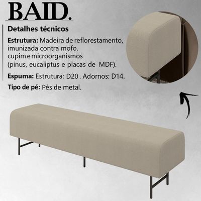 Puff Recamier 163 Cm Pes Metal Baid Veludo Sl 940 Peer Sl 940