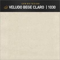 Puff Banqueta Thor Luxo Madeira Maciça Castellar Móbile Veludo Bege Claro