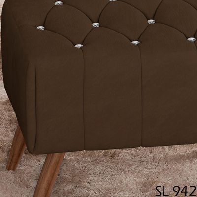 Puff Puf Para Sala Pes Madeira Trit Veludo Sl 942 Peer Sl 942