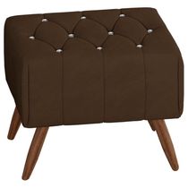 Puff Puf Para Sala Pes Madeira Trit Veludo Sl 942 Peer Sl 942