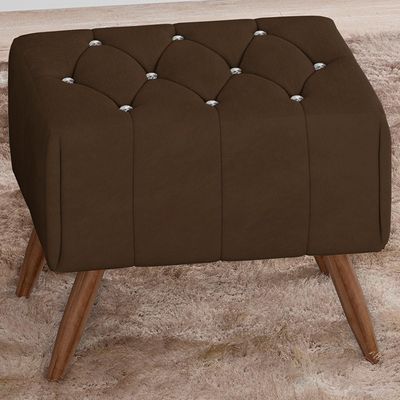 Puff Puf Para Sala Pes Madeira Trit Veludo Sl 942 Peer Sl 942