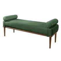 Recamier Banco Berlim Luxo Madeira Maciça Castellar Móbile Veludo Verde Veludo Verde