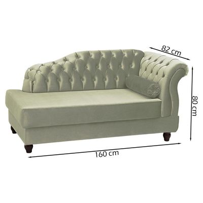 Recamier Diva Chaise Capitone 160 Cm Pes Mdf Gane Sl 940 Veludo Peer Sl 940