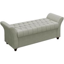 Recamier Calçadeira Bau 140 Cm Pes Mdf Ogeo Linho Sl 76 Peer Sl 76