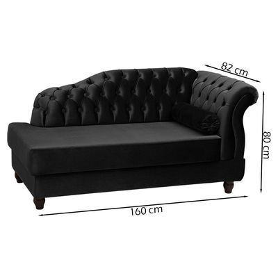 Recamier Diva Chaise Capitone 160 Cm Pes Mdf Gane Sl 944 Veludo Peer Sl 944