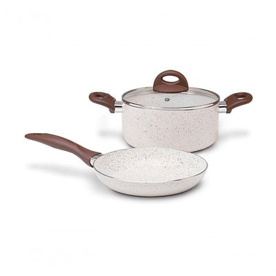 Jogo De Panelas 7 Peças Ceramic Life Vanilla - Brinox Vanilla