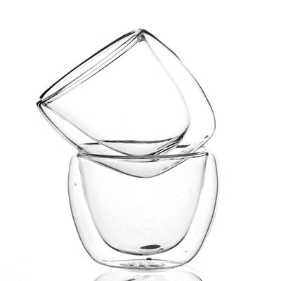 Jogo 6 Copos De Chá Café Parede Dupla 80ml Borossilicato