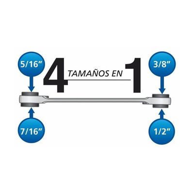Chave Com Catraca 4 Bocas 5/16´´X3/8´´X7/16´´X1/2´´