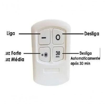 Lampada Led Luminaria Sem Fio Com Controle Remoto Kit C- 3